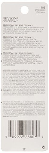 Revlon ColorStay 2-in-1 Angled Kajal Eyeliner - Waterproof Smokey Eye Makeup, Evergreen