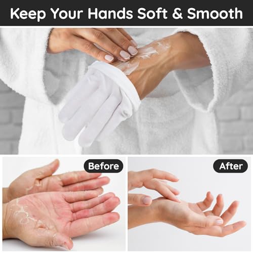 Segbeauty Large 24-Count Moisturizing Cotton Gloves for Dry Hands