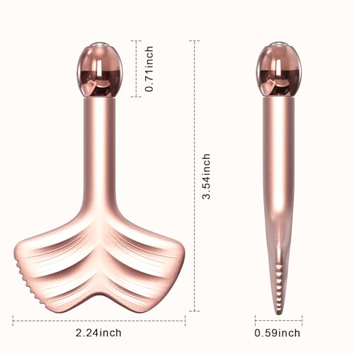 HAZUU Stainless Steel Gua Sha & Face Roller Set Leaf Shape - Anti-Aging Facial Massage Tools