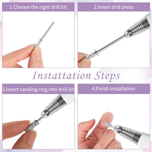 4Pcs Mini Mandrel Nail Drill Bits for Sanding Bands - 3mm