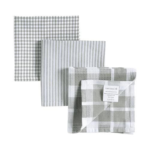 Lane Linen 100% Cotton Kitchen Dish Cloths - 12 Pack, Ultra Absorbent, Quick Drying, 12"x12"