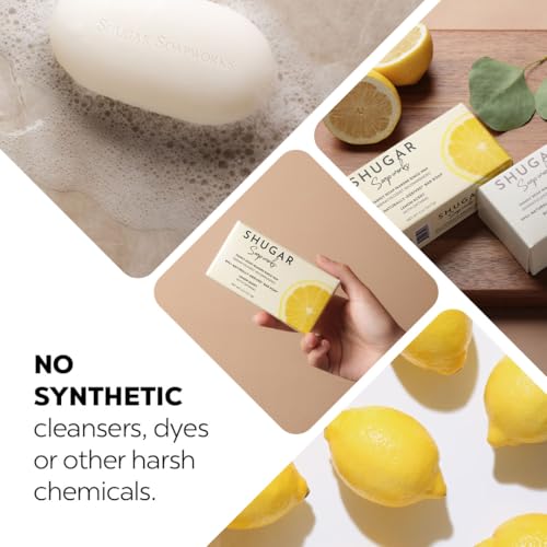 Shugar Soapworks Oatmeal & Lemon Verbena Beauty Bar Soap - 5 oz Vegan Exfoliating Cleanser