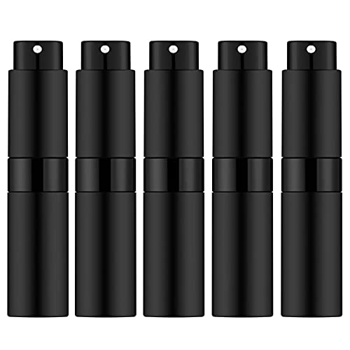 IRON BILL Matte Black Travel Perfume Atomizer Set 8ml Refillable Spray Bottles for Men & Women