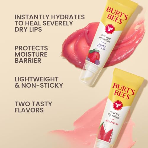 Burt's Bees Rescue Lip Relief Set - Watermelon & Berry Medley, 0.35 oz. x 2 Tubes