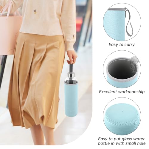 32 oz Glass Water Bottle with Neoprene Sleeve - Leakproof & BPA Free