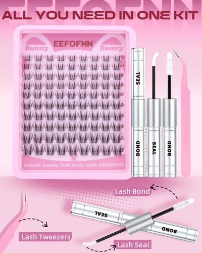 Eefofnn Wispy Lash Clusters Kit - Natural & Comfortable Eyelash Extensions