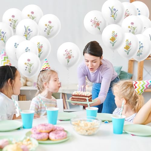 Soulchen 50 Pcs Floral Balloons - Wildflower Party Decorations