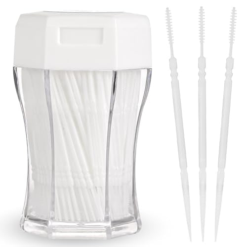 Ptwola 200Pcs Dental Floss Picks with Toothpicks and Interdental Brushes – Portable Oral Care Set