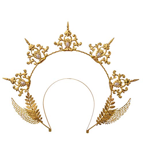 Gold Halo Crown Headpiece for Women Halloween Costume Accessories