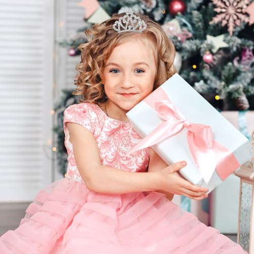 Minkissy 4pcs Kids Crown Hair Clips & Tiaras - Rhinestone Little Girl Hair Accessories