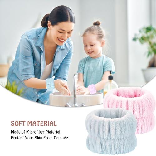 8pcs Microfiber Wrist Bands for Face Washing - Absorbent Arm Towels