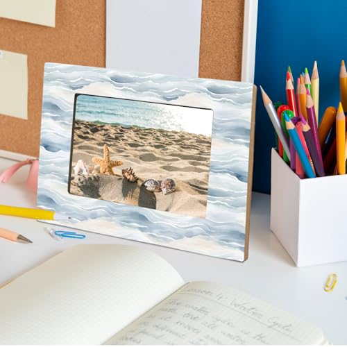 Coastal Blue and White Beach Picture Frame 8x10 - Nautical Decor