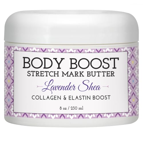Body Boost Lavender Shea Stretch Mark Butter 8 oz - Safe for Pregnancy & Nursing