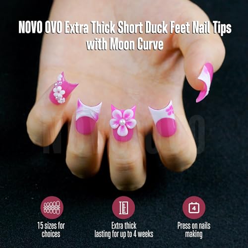 NOVO OVO Moon Curve Extra Thick Duck Nail Tips - 240 pcs
