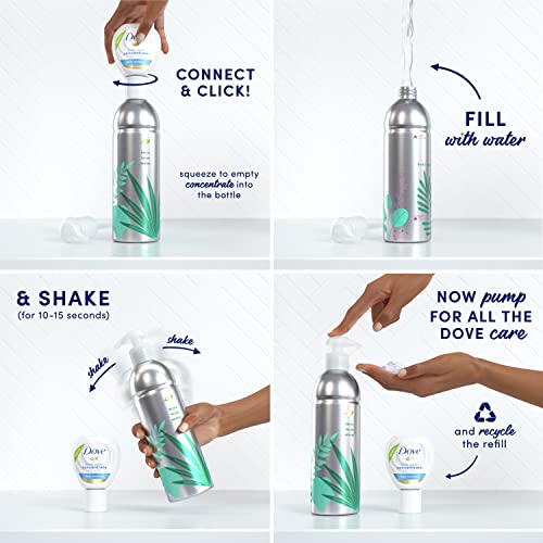 Dove Daily Moisture Refill Pack of 4 - Concentrated Body Wash for Reusable Bottle