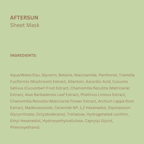 Pixi Beauty Aftersun Sheet Mask - Aloe Vera & Cucumber Soothing Treatment (3 Masks)