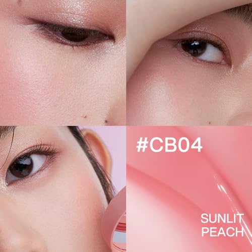 INTO YOU Sunlit Peach Cream Blush Cushion for Cheeks & Eyes, Dewy Finish, Long-Lasting, Buildable Face Makeup CB04