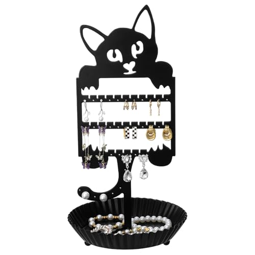 Cat Earring Holder - Cute Jewelry Organizer with 36 Holes for Studs & Dangles
