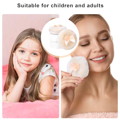 4PCS Large Fluffy Makeup Puffs - Soft Washable Face & Body Powder Puffs
