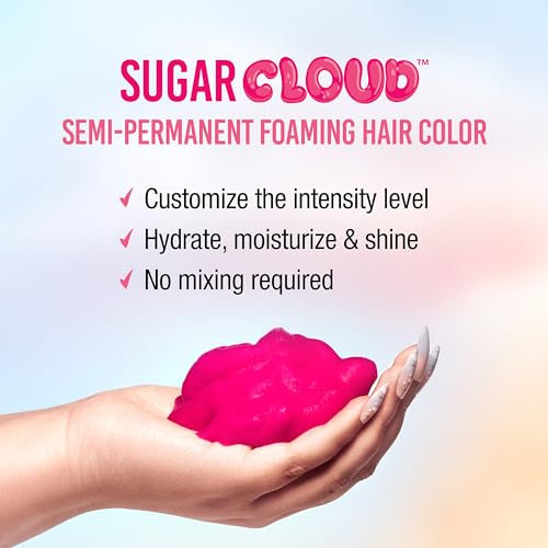 Punky Sugar Cloud Raspberry Pink Foam Hair Color - 6 Fl Oz