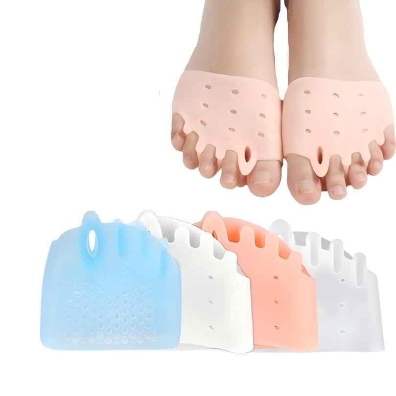 Toe Separators for Hallux Valgus Relief | Silicone Toe Straightener & Spacer - Available in White, Azure, Red, Clear