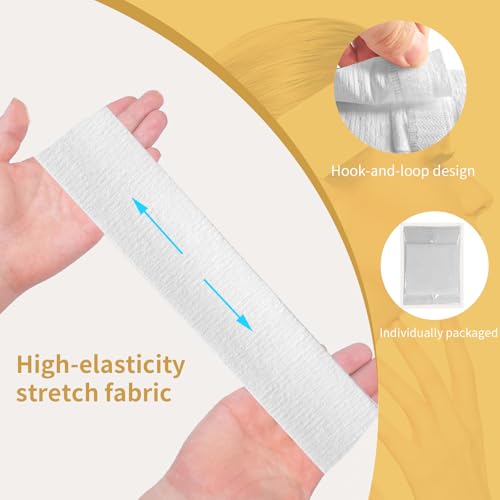 MoyRetty 40-Pack Disposable Elastic Facial Headbands for Spa & Skincare - Adjustable & Soft
