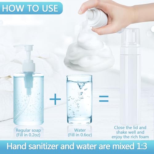 TMLECE White 8.5oz (250ml) Refillable Foaming Soap Dispenser Bottles 4 Pack