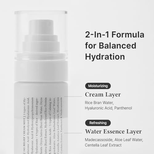Dr.Althea 345 Relief Cream Mist 3.38 Fl Oz | Hydrating Soothing Facial Spray with Rice Extract | Vegan Korean Skincare