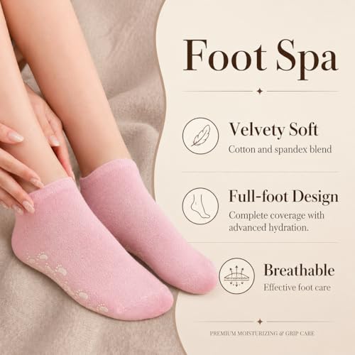 Moisturizing Socks 3-Pack - Pink, Blue & Purple for Foot Care