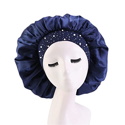 4-Piece Satin Sleep Bonnet Set - Rhinestone Hair Care Night Cap for Women