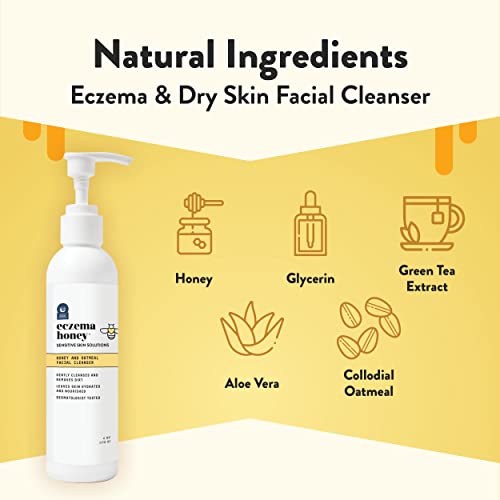 Eczema Honey Oatmeal Facial Cleanser - Natural Face Wash for Sensitive Skin (6 Oz)