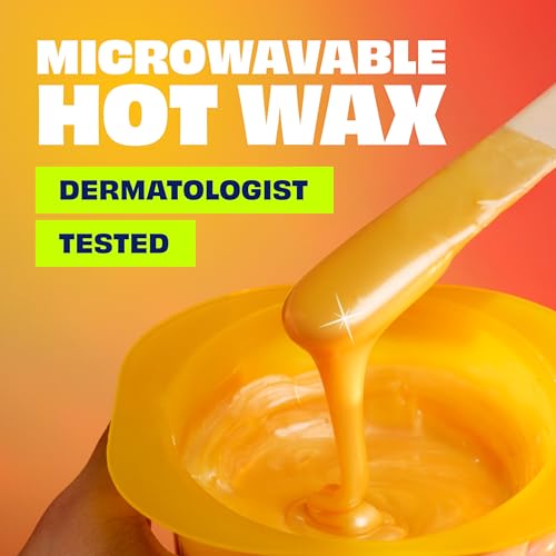 Nair Lux Wax, Microwaveable Hot Waxing Kit for Women, Stripless Hair Removal for Legs, Underarms, Bikini at Home, Proven Effective on Short Hair, 1 Count, 7.05 Oz