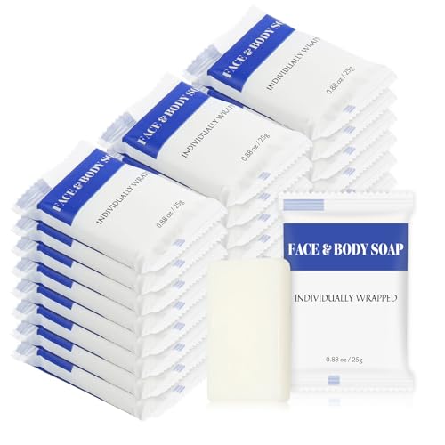 Travel Size Bar Soap 0.88 oz - Individually Wrapped Bulk 30 Pack