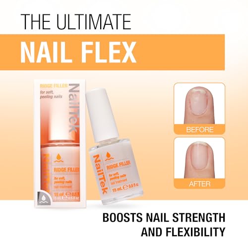 Nail Tek Ridge Filler Formula 2 - Nail Strengthener & Base Coat, 0.5 fl oz