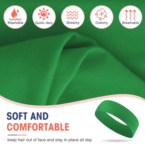 Hotop 20-Piece Sport Stretchy Headbands for Girls - Green