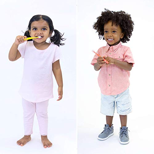 Brilliant Child Toothbrush 2-5 Years, 2 Pack, Round Head, Assorted Colors – Manual Toddler Toothbrush