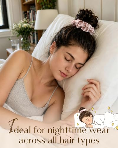 YANIBEST Classic Satin Scrunchies Set – 6 Assorted Hair Ties for Women & Girls