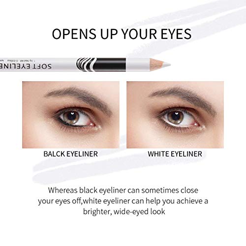 Fashionwu 48pcs White Eyeliner Pencils Set - Waterproof Eye Brightener