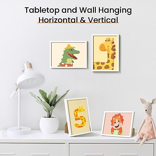 Upsimples 5x7 Picture Frame Set of 3 - White Photo Frames for Wall & Tabletop
