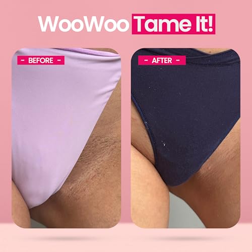 WooWoo Tame It! Natural Intimate Hair Removal Cream - Painless Vegan Hair Remover For Sensitive Skin - Depilatory For Genitals, Bikini, Legs & Bum - Women In-Shower Cream With Aloe Vera - 100ml