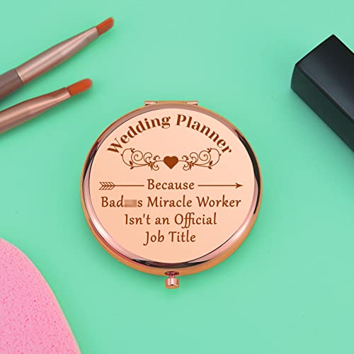 Mwphuy Wedding Planner Gift Compact Makeup Mirror for Wedding Coordinator - Thank You & Retirement Gift - For Wedding Planner