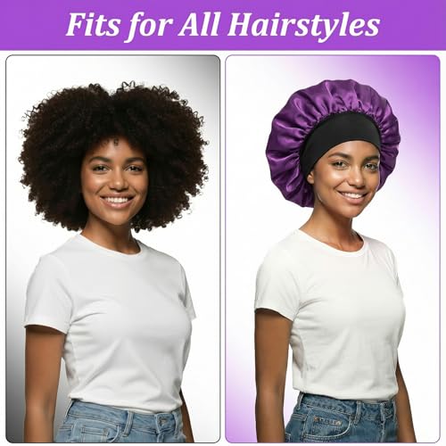 WLLHYF 18 Pcs Multicolored Satin Bonnets for Sleeping - Large Silk Hair Wraps