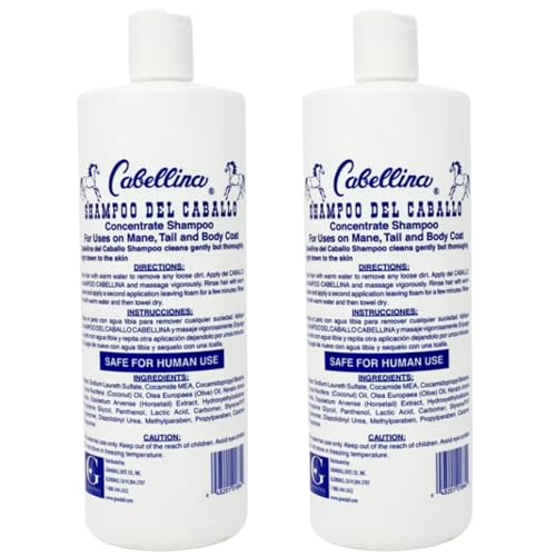 Cabellina Shampoo with Horsetail Extract, 32 Fl Oz (Pack of 2) - Strengthens & Adds Shine