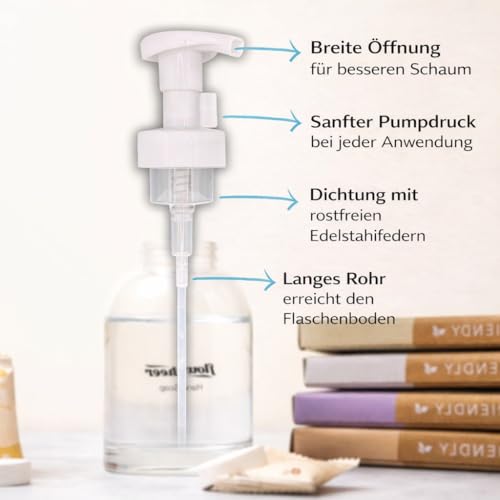 Flowcheer Karl Frosted Glass Foaming Hand Soap Kit with 4 Tablets
