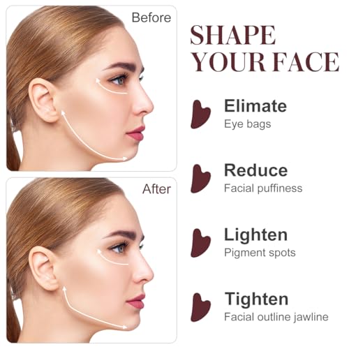 Jade Gua Sha Facial Tool for Skincare and Muscle Relief - Pink