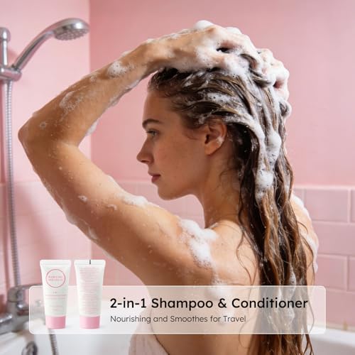 2-in-1 Shampoo & Conditioner Set, 0.7 Fl Oz (Pack of 60) - Travel Size