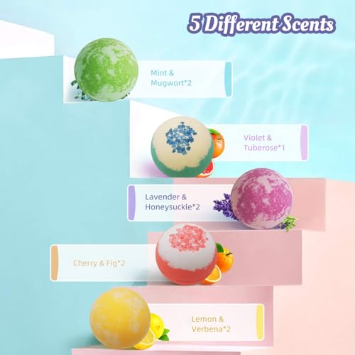 Excalla 9-Pack Shea & Cocoa Butter Bath Bombs for Relaxing Spa Bath Gift Set