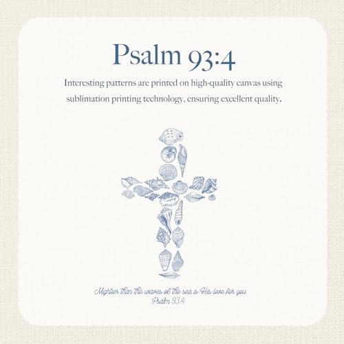 Inspirational Psalm 93:4 Seashells Canvas Tote Bag for Shopping