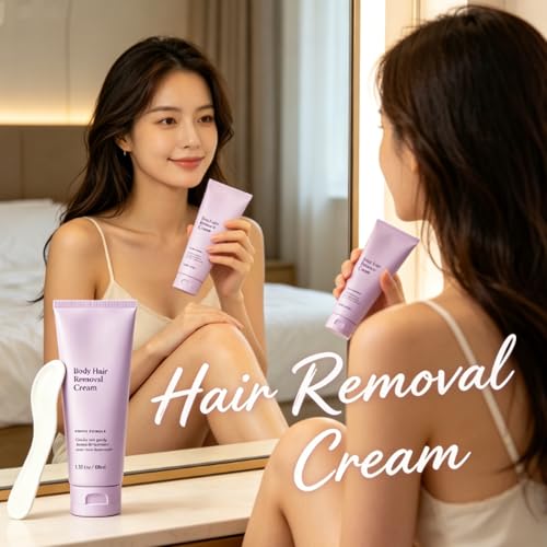 Hair Removal Cream, 3.38 Oz Body Hair Remover Cream, Bikini Line Hair Removal, Gentle Hair Remover Kit for Legs, Arms, Hairs Removing Smooth Creaming for Body