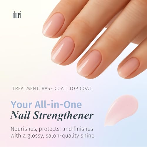 Duri Rejuvacote 1 Original Maximum Strength Nail Growth System Base and Top Coat - Nail Hardener Repair Chipping Strengthen Breaking and Brittle Treatment, by Duri Cosmetics (Pack of 1)
